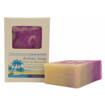 Hand Crafted 4oz Soap Bars made with Tussah Silk, Cherry Blossom - Image 3