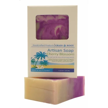 Hand Crafted 4oz Soap Bars made with Tussah Silk, Cherry Blossom