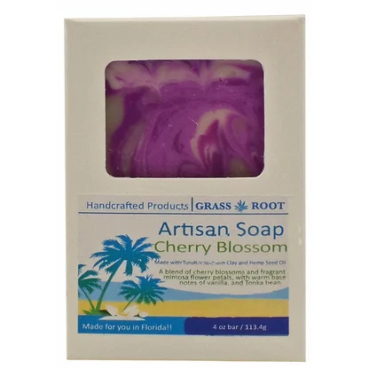 Hand Crafted 4oz Soap Bars made with Tussah Silk, Cherry Blossom - Image 2