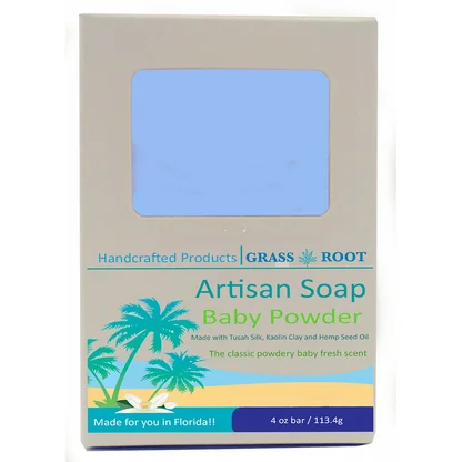 Hand Crafted 4oz Soap Bars made with Tussah Silk, Baby Powder Scented