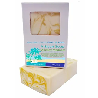 Hand Crafted 4oz Soap Bars made with Tussah Silk, Monkey Madness