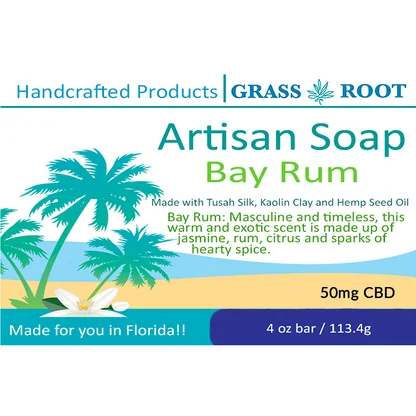 Hand Crafted 4oz Soap Bars made with Tussah Silk, Bay Rum - Image 2