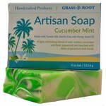 Hand Crafted 4oz Soap Bars made with Tussah Silk, Cucumber Mint - Membership