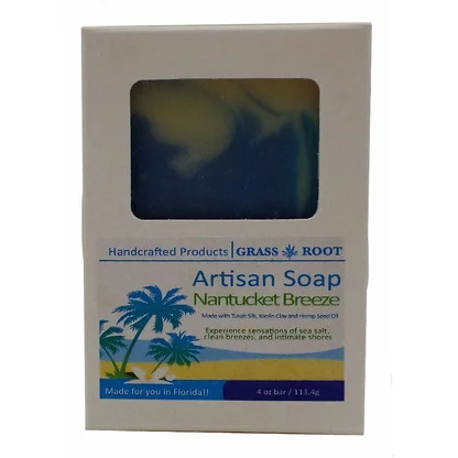 Hand Crafted 4oz Soap Bars made with Tussah Silk, Nantucket Breeze - Image 2